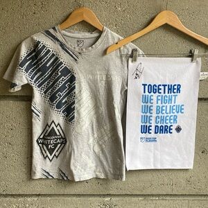 Whitecaps Youth/Kids Shirt & Signed towel.